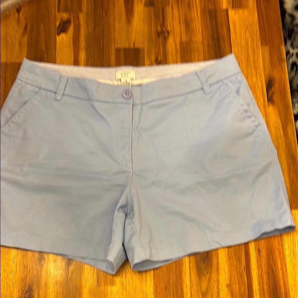 Crown & Ivy Blue Bermuda Shorts Lightweight Cotton